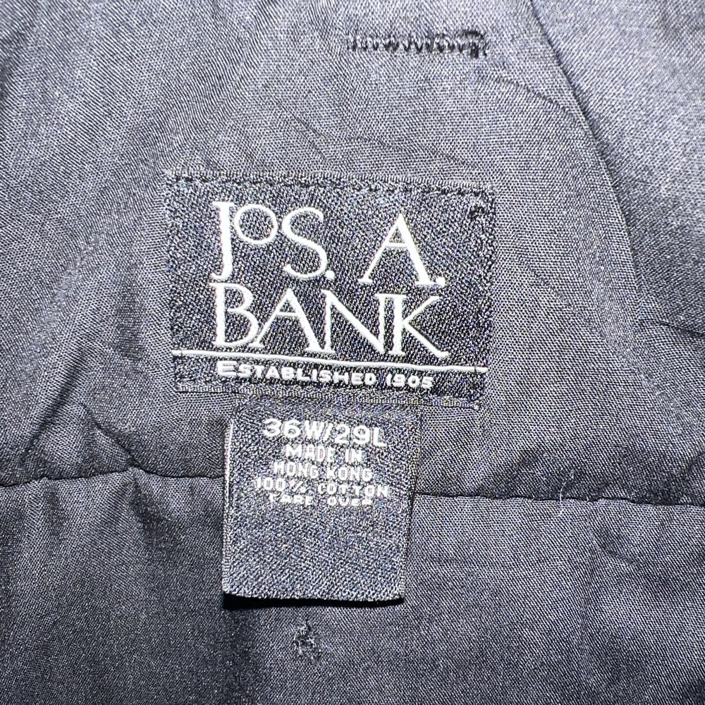 VTG Jos A Bank Pants Mens 36x29 Black Wide Corduroy Pleated Cuff Cords Hong Kong - Picture 5 of 9